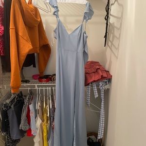 Showpo light blue dress, size 4, leg slit